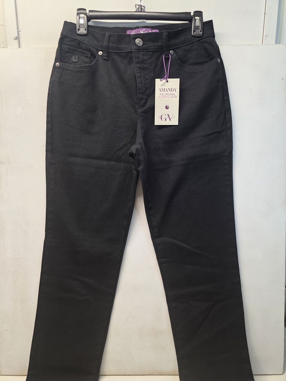 Gloria Vanderbilt Amanda Jeans Womens 6 Short Black Slimming High Rise NWT